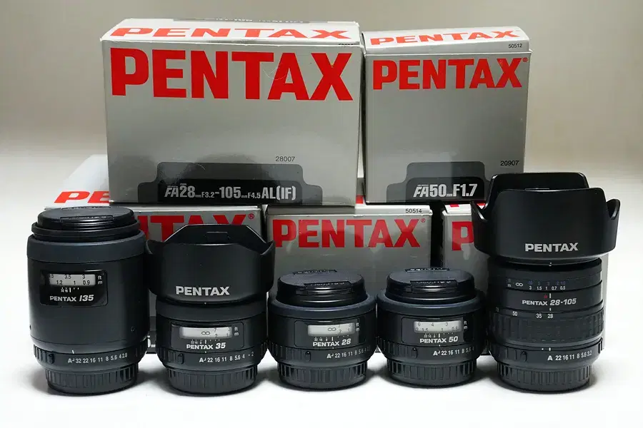 PENTAX FA 5렌즈 박스풀셋 일괄판매